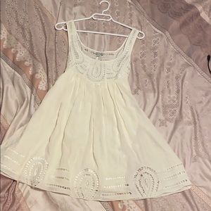 White Bebe Babydoll Formal Dress